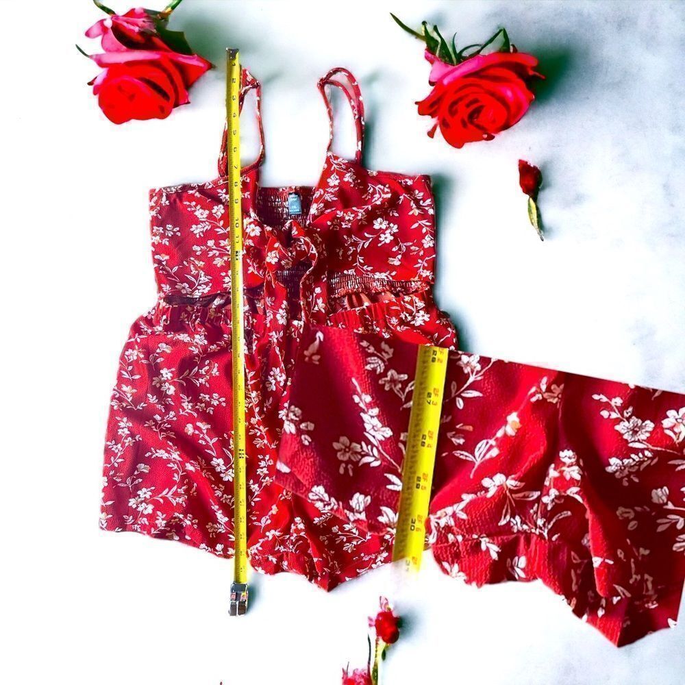 Shein Curve L Front-Tie Romper L Red Or Green L 2… - image 8